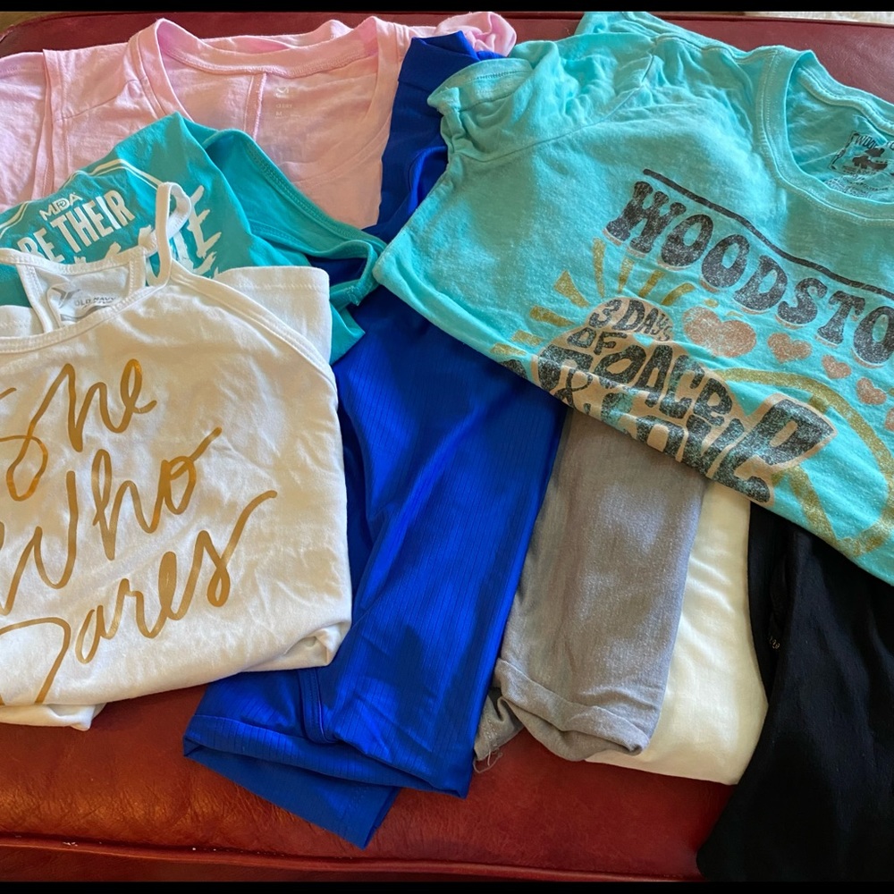 8 Workout Tops, GAP, Old Navy, Woodstock & BBC